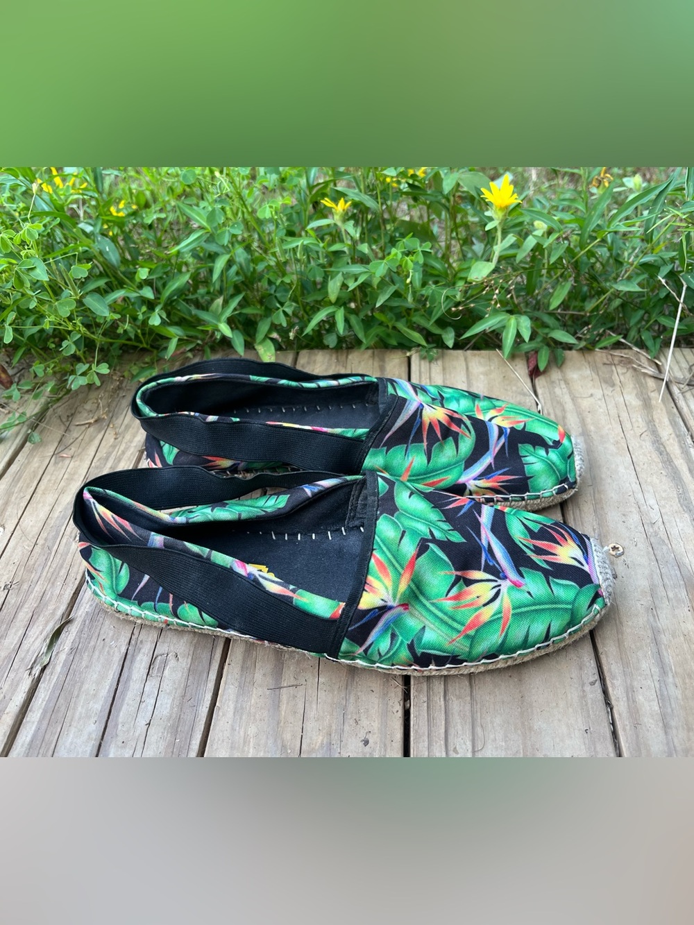 Loudmouth Lucky Tropical Espadrille Slip-On Shoes Women’s Size 10